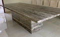 Rectangular Penhouse Table, Silver Grey Travertine