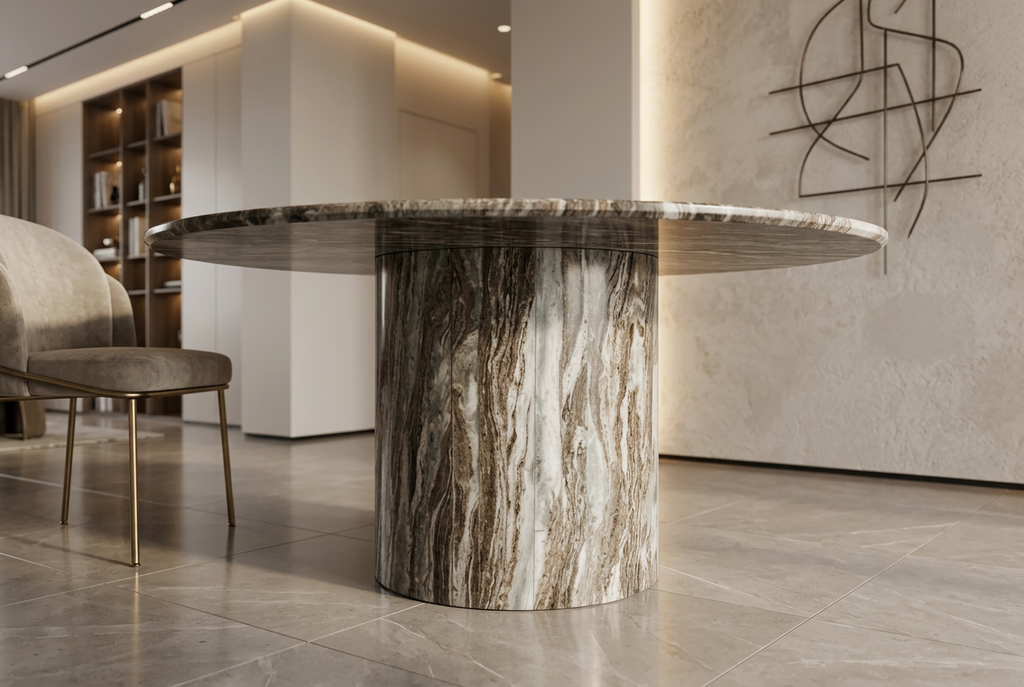 Round Marble Dining Table – Terra Bianca