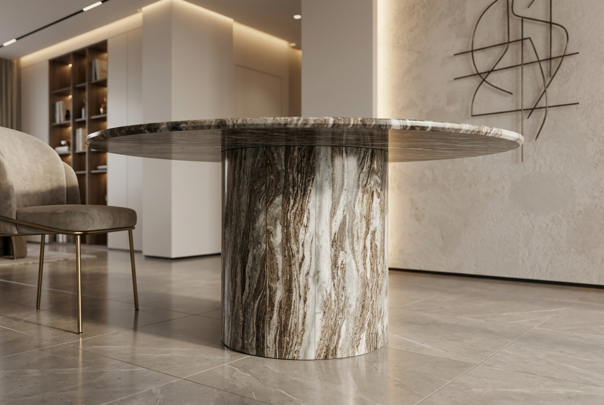 Round Marble Dining Table – Terra Bianca